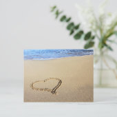 Liebe Heart Beach Postkarte (Stehend Vorderseite)