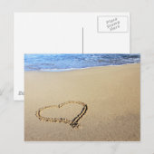 Liebe Heart Beach Postkarte (Vorne/Hinten)