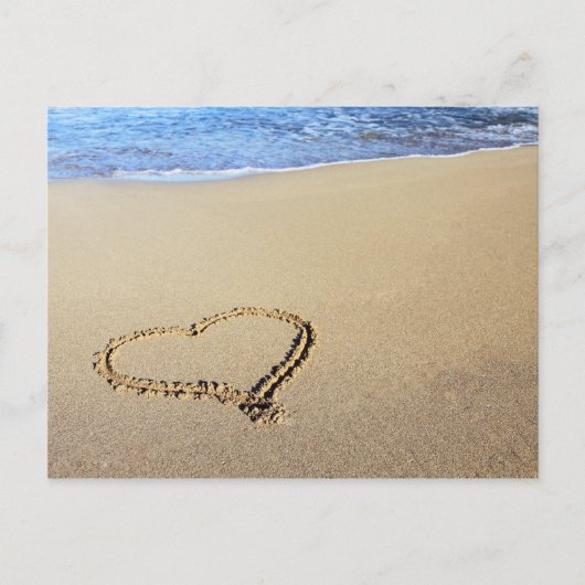 Liebe Heart Beach Postkarte (Vorderseite)
