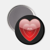 Liebe Heart Black Magnet (Vorderseite/Rückseite)