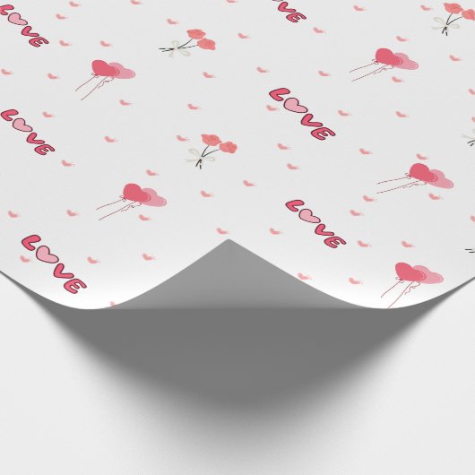 Liebe Heart Blume Packpapier (Ecke)