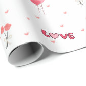 Liebe Heart Blume Packpapier (Rolleneckpunkt)
