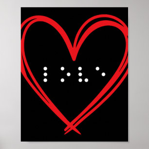Liebe Heart Braille Alphabet Braille Sprache Brail Poster