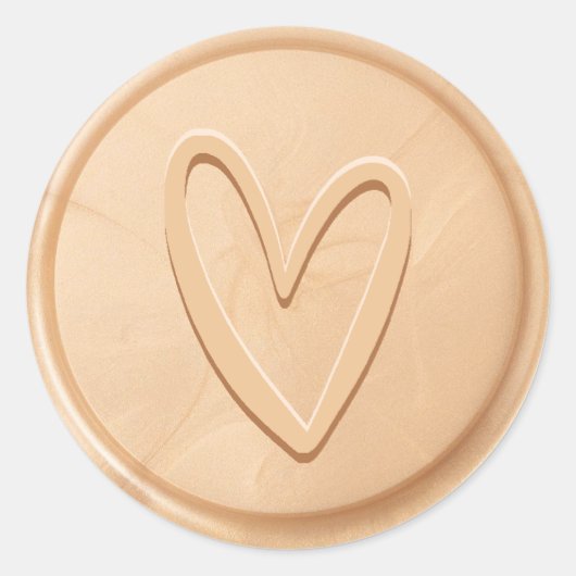 Liebe Heart Champagne Wax Siegel Sticker (Vorderseite)