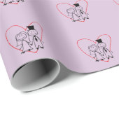 Liebe Heart Couple Wedding Geschenkpapier (Rolleneckpunkt)