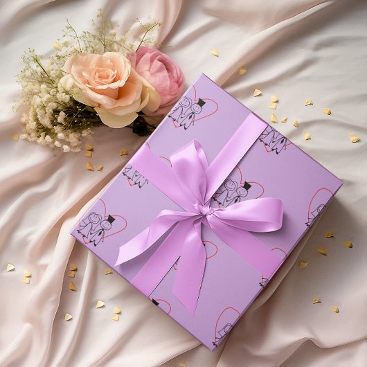 Liebe Heart Couple Wedding Geschenkpapier