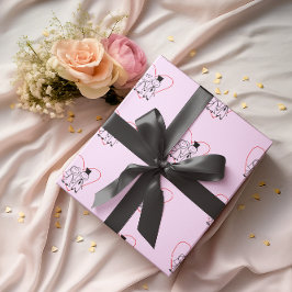 Liebe Heart Couple Wedding Geschenkpapier