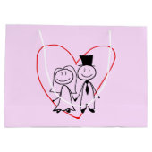 Liebe Heart Couple Wedding Große Geschenktüte (Rückseite)