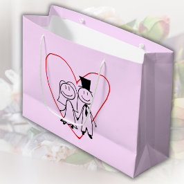 Liebe Heart Couple Wedding Große Geschenktüte