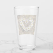 Liebe Heart Daisies Glas (Rückseite)