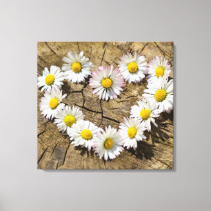 Liebe Heart Daisies Leinwanddruck