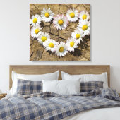 Liebe Heart Daisies Leinwanddruck (Insitu (Schlafzimmer))