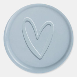Liebe Heart Dusty Blue Wax Siegel Sticker