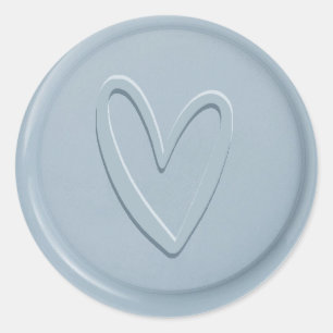 Liebe Heart Dusty Blue Wax Siegel Sticker