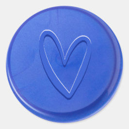 Liebe Heart Electric Blue Wax Siegel Sticker