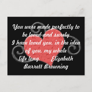 Liebe Heart Elizabeth Brownquote Postkarte