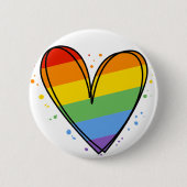 Liebe Heart Gay Rainbow LGBTQ Schlüsselanhänger Button (Vorderseite)