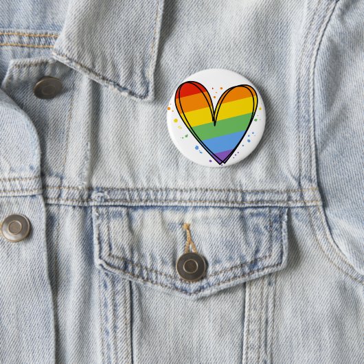 Liebe Heart Gay Rainbow LGBTQ Schlüsselanhänger Button (Beispiel)