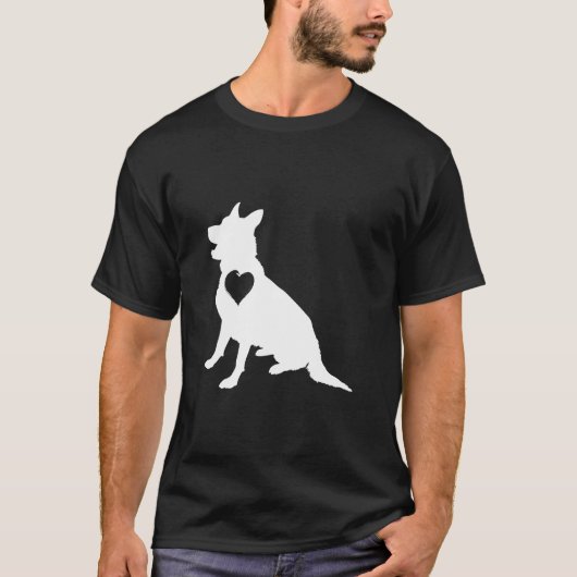 Liebe Heart German Shepherd T-Shirt (Vorderseite)