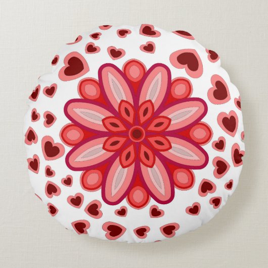 LIEBE HEART GIFT RUNDES KISSEN (Vorderseite)