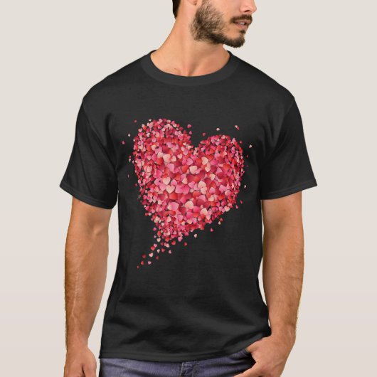 Liebe Heart Graphic Valentine's Day Girls Bo T-Shirt (Vorderseite)