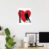 Liebe Heart Hockey Poster (Heimbüro)