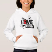 Liebe Heart Hockey Swirl Bläschen Hoodie (Vorderseite)