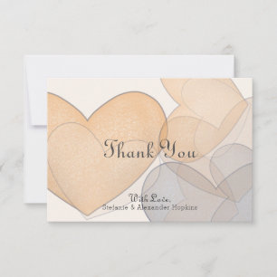 Liebe Heart Ivory Script Hochzeit Dankeskarte