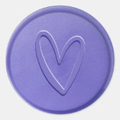 Liebe Heart Lavender Wax Siegel Sticker (Vorderseite)