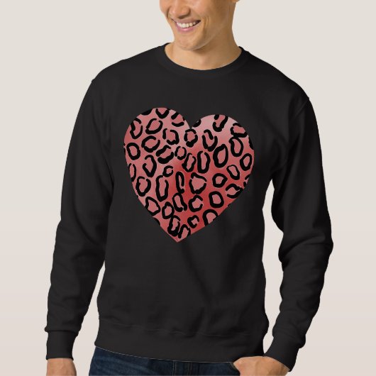 Liebe Heart Leopard Cheetah Animal Print Sweatshirt (Vorderseite)