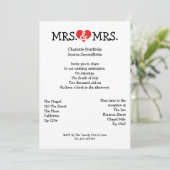 Liebe Heart Lesbian Wedding Einladung (Stehend Vorderseite)