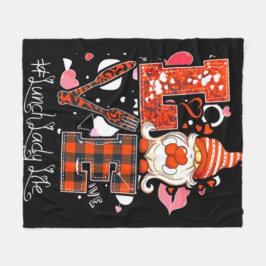 Liebe Heart Lunch Lady Cafeteria Worker Gnome Fleecedecke (Vorderseite (Horizontal))