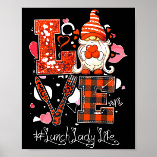 Liebe Heart Lunch Lady Cafeteria Worker Gnome Poster