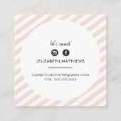 LIEBE HEART minimalistisch Schwarz Rosa Quadratische Visitenkarte (Rückseite)