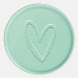 Liebe Heart Minze Wax Siegel Sticker