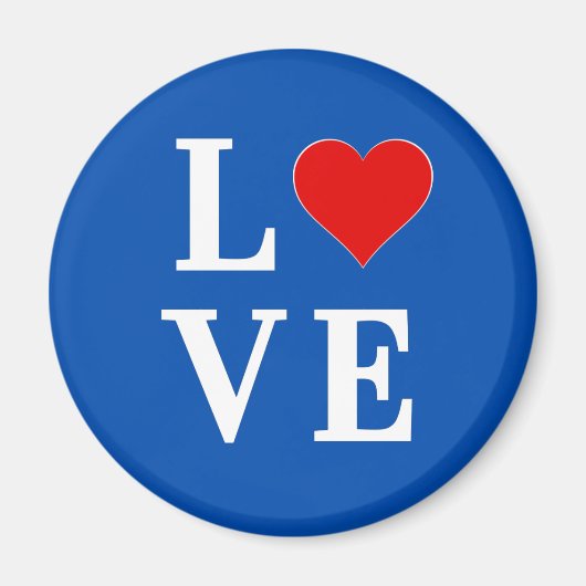 LIEBE Heart Navy Blue Magnet (Vorne)