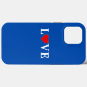 LIEBE Heart Navy Blue Retro Classic Case-Mate iPhone Hülle (Rückseite (Horizontal))