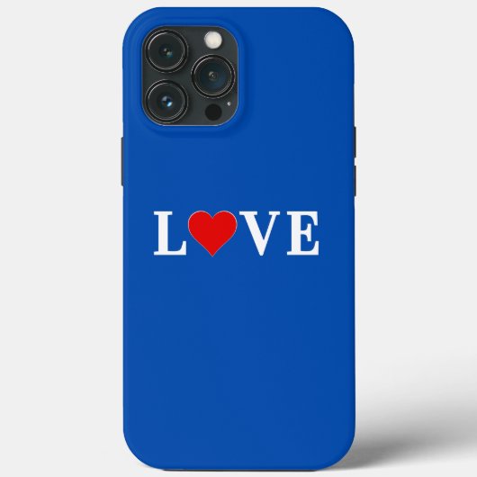 LIEBE Heart Navy Blue Retro Classic Case-Mate iPhone Hülle (Rückseite)