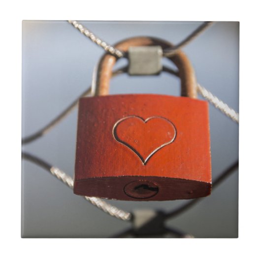 Liebe Heart Padlock Fliese (Vorderseite)