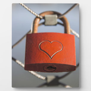 Liebe Heart Padlock Fotoplatte