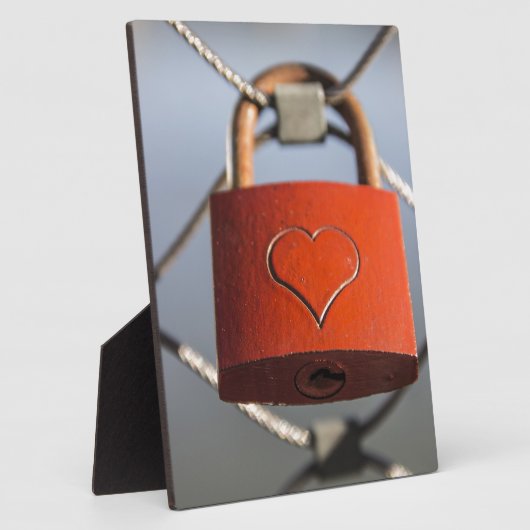 Liebe Heart Padlock Fotoplatte (Seite)