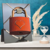 Liebe Heart Padlock Fotoplatte (Seite)