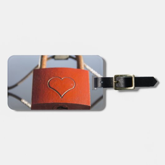 Liebe Heart Padlock Gepäckanhänger (Vorderseite horizontal)