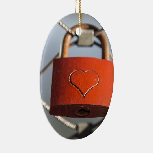Liebe Heart Padlock Keramikornament (Rechts)