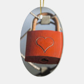 Liebe Heart Padlock Keramikornament (Links)