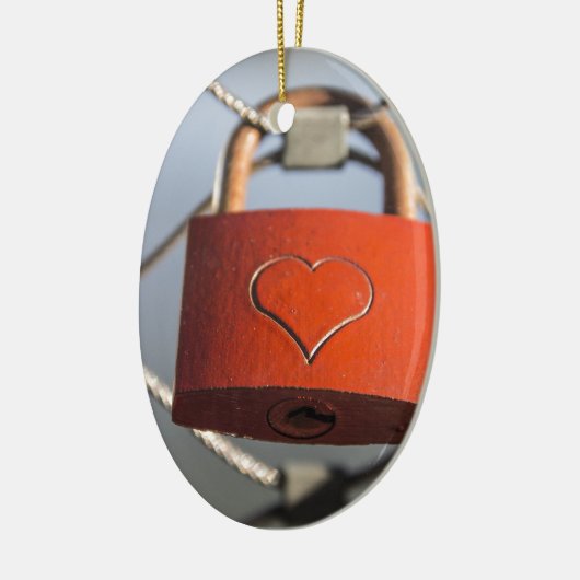 Liebe Heart Padlock Keramikornament (Links)