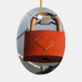 Liebe Heart Padlock Keramikornament (Vorne)