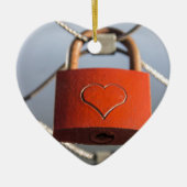Liebe Heart Padlock Keramikornament (Vorne)