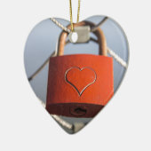Liebe Heart Padlock Keramikornament (Links)