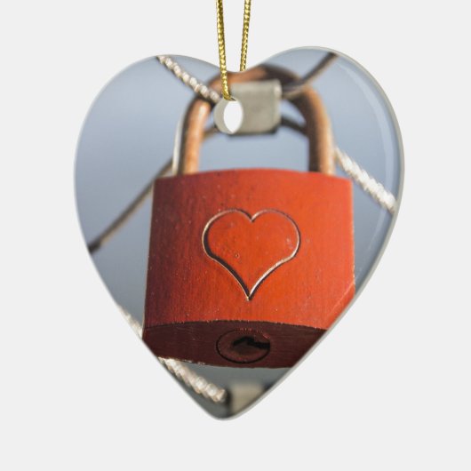 Liebe Heart Padlock Keramikornament (Links)
